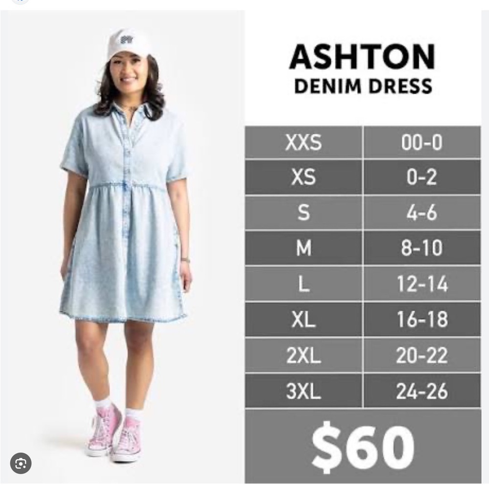 NWT LuLaRoe 2XL Ashton denim dress. - Picture 7 of 8
